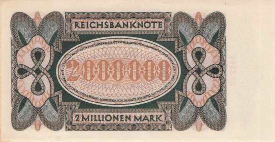 2 Millionen Mark 1923 ro.89b Oa